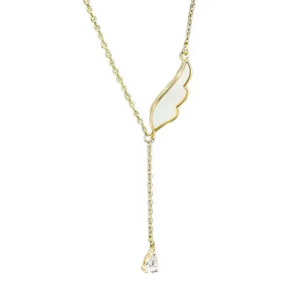 Dây Chuyền Nữ Lili Jewelry Đính Đá CZ Đôi Cánh Thiên Thần LILI_759831 Màu Vàng Gold