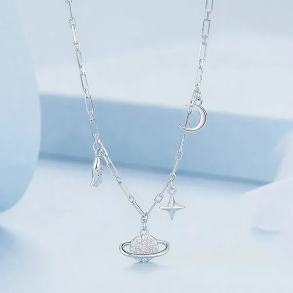 Dây Chuyền Nữ Lili Jewelry Đính Đá CZ Giấc Mơ Trời Sao Marleigh LILI_105476 Màu Bạc