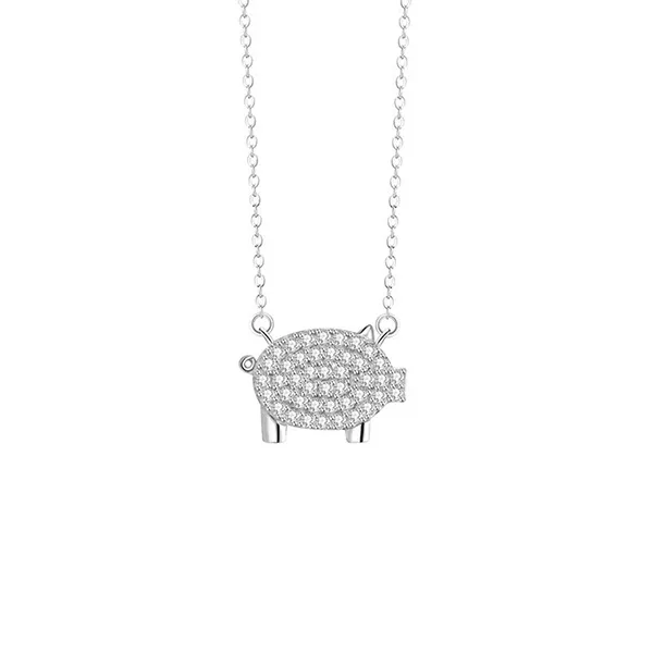 Dây Chuyền Nữ Lili Jewelry Đính Đá CZ Hình 12 Con Giáp Elsie LILI_159835 (Hợi) Màu Bạc - Trang sức - Vua Hàng Hiệu