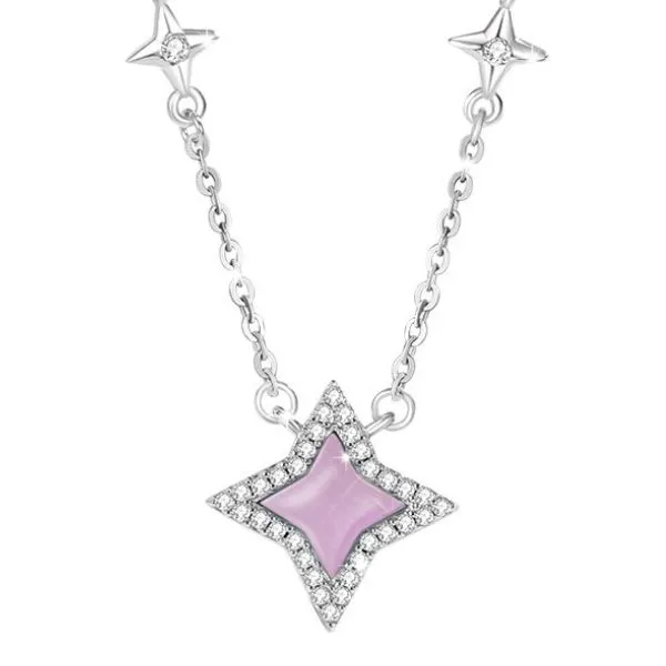 Dây Chuyền Nữ Lili Jewelry Đính Đá CZ Hình Ánh Sao Journee LILI_131546 Màu Hồng