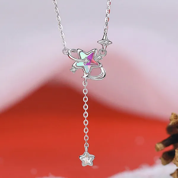 Dây Chuyền Nữ Lili Jewelry Đính Đá CZ Hình Ánh Sao Laney LILI_105411 Màu Bạc