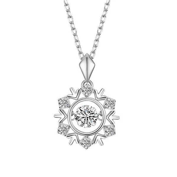 Dây Chuyền Nữ Lili Jewelry Đính Đá CZ Hình Bông Tuyết LILI_819381 Màu Bạc