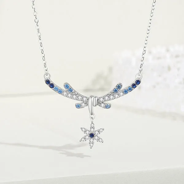 Dây Chuyền Nữ Lili Jewelry Đính Đá CZ Hình Bông Tuyết Lillie LILI_097800 Màu Bạc