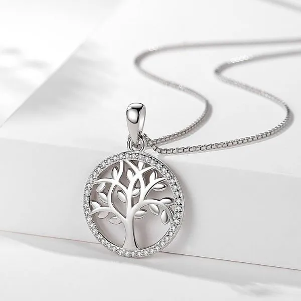 Dây Chuyền Nữ Lili Jewelry Đính Đá CZ Hình Cây Tài Lộc Callie LILI_131204 Màu Trắng - Trang sức - Vua Hàng Hiệu