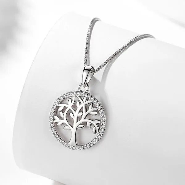 Dây Chuyền Nữ Lili Jewelry Đính Đá CZ Hình Cây Tài Lộc Callie LILI_131204 Màu Trắng - Trang sức - Vua Hàng Hiệu