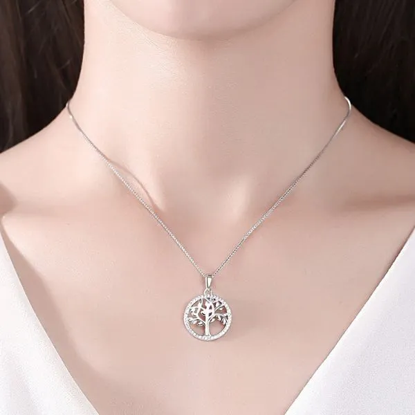 Dây Chuyền Nữ Lili Jewelry Đính Đá CZ Hình Cây Tài Lộc Callie LILI_131204 Màu Trắng - Trang sức - Vua Hàng Hiệu