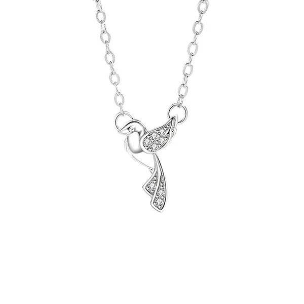 Dây Chuyền Nữ Lili Jewelry Đính Đá CZ Hình Chim Én Lau LILI_097488 Màu Bạc - Trang sức - Vua Hàng Hiệu