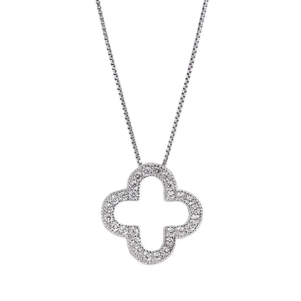 Dây Chuyền Nữ Lili Jewelry Đính Đá CZ Hình Cỏ 4 Lá Aila LILI_097958 Màu Trắng - Trang sức - Vua Hàng Hiệu
