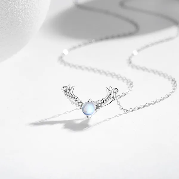 Dây Chuyền Nữ Lili Jewelry Đính Đá CZ Hình Gạc Hươu Cute LILI_686595 Màu Bạc