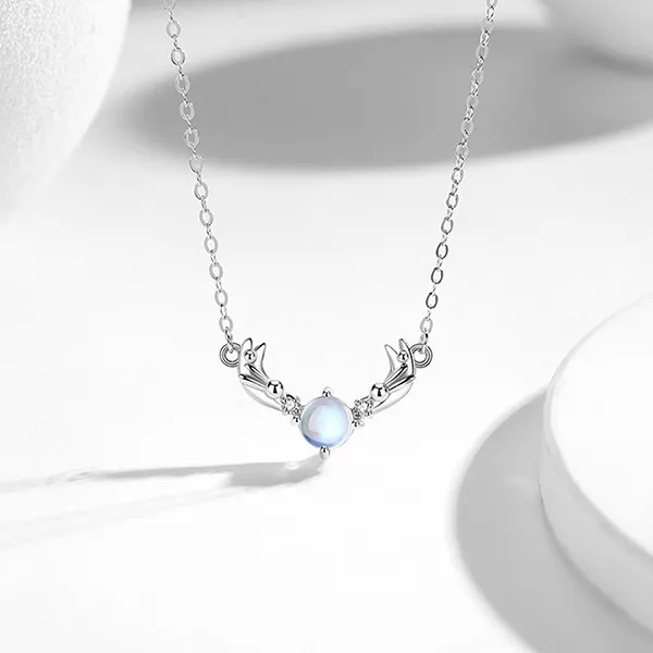 Dây Chuyền Nữ Lili Jewelry Đính Đá CZ Hình Gạc Hươu Cute LILI_686595 Màu Bạc