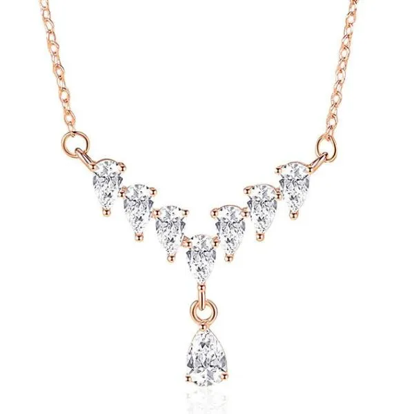 Dây Chuyền Nữ Lili Jewelry Đính Đá CZ Hình Giọt Nước Liberty LILI_105742 Màu Vàng Hồng - Trang sức - Vua Hàng Hiệu