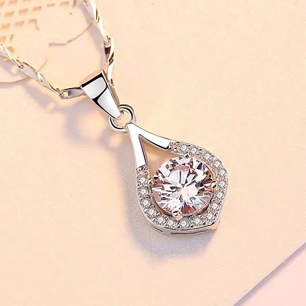 Dây Chuyền Nữ Lili Jewelry Đính Đá CZ Hình Giọt Nước LILI_972639 Màu Bạc - Trang sức - Vua Hàng Hiệu