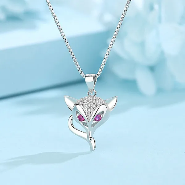 Dây Chuyền Nữ Lili Jewelry Đính Đá CZ Hình Cáo Hồ Ly Lucy LILI_055147 Màu Bạc - Trang sức - Vua Hàng Hiệu