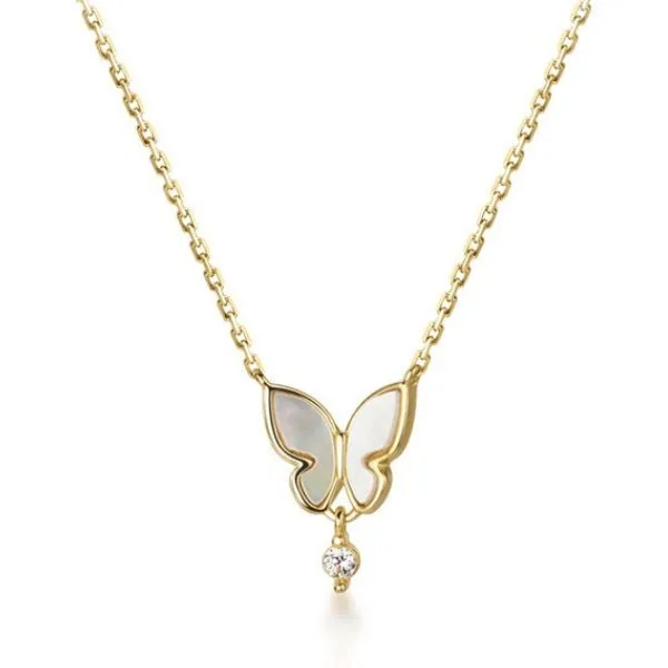 Dây Chuyền Nữ Lili Jewelry Đính Đá CZ Hình Hồ Điệp Ada LILI_131181 Màu Vàng Gold