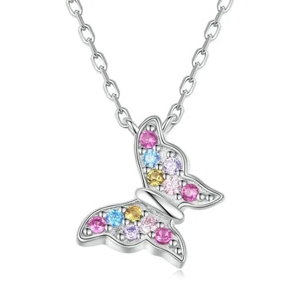 Dây Chuyền Nữ Lili Jewelry Đính Đá CZ Hình Hồ Điệp Julie LILI_105506 Màu Trắng