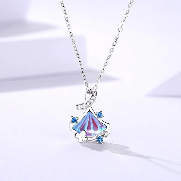 Dây Chuyền Nữ Lili Jewelry Đính Đá CZ Hình Lá Bạch Quả Nevaeh LILI_159588 Màu Bạc