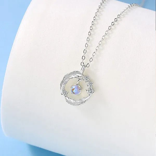 Dây Chuyền Nữ Lili Jewelry Đính Đá CZ Hình Lông Vũ Dilys LILI_937819 Màu Bạc