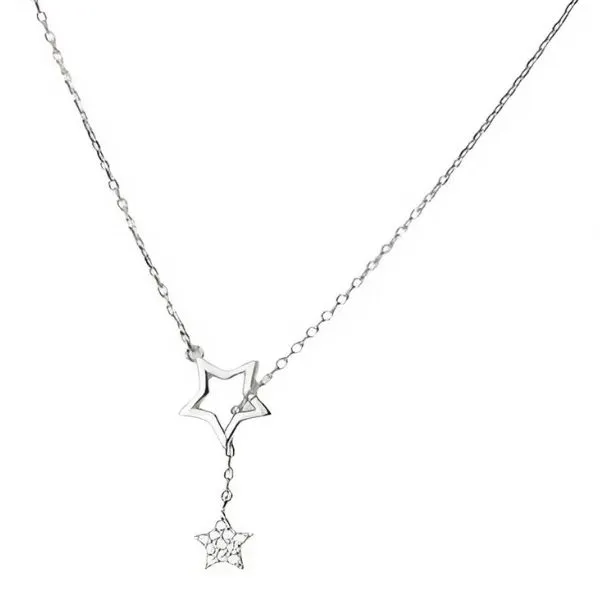 Dây Chuyền Nữ Lili Jewelry Đính Đá CZ Hình Ngôi Sao 5 Cánh Aleah LILI_097359 Màu Trắng