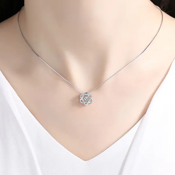 Dây Chuyền Nữ Lili Jewelry Đính Đá CZ Hình Ngôi Sao 6 Cánh Milcah LILI_054019 Màu Bạc - Trang sức - Vua Hàng Hiệu