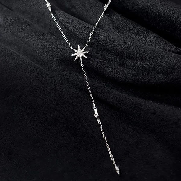 Dây Chuyền Nữ Lili Jewelry Đính Đá CZ Hình Ngôi Sao 7 Cánh LILI_381245 Màu Bạc - Trang sức - Vua Hàng Hiệu