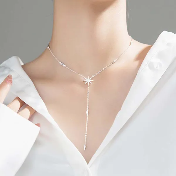 Dây Chuyền Nữ Lili Jewelry Đính Đá CZ Hình Ngôi Sao 7 Cánh LILI_381245 Màu Bạc - Trang sức - Vua Hàng Hiệu
