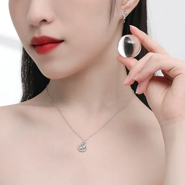 Dây Chuyền Nữ Lili Jewelry Đính Đá CZ Hình Ngôi Sao Băng Lylah LILI_071422 Màu Xanh Bạc - Trang sức - Vua Hàng Hiệu