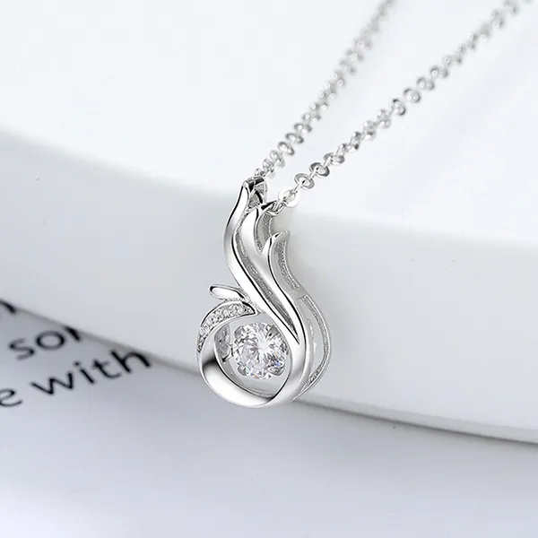 Dây Chuyền Nữ Lili Jewelry Đính Đá CZ Hình Phượng Hoàng Kaylee LILI_131211 Màu Bạc