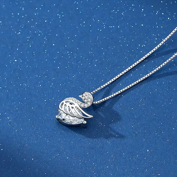 Dây Chuyền Nữ Lili Jewelry Đính Đá CZ Hình Thiên Nga Gregory LILI_657746 Màu Bạc