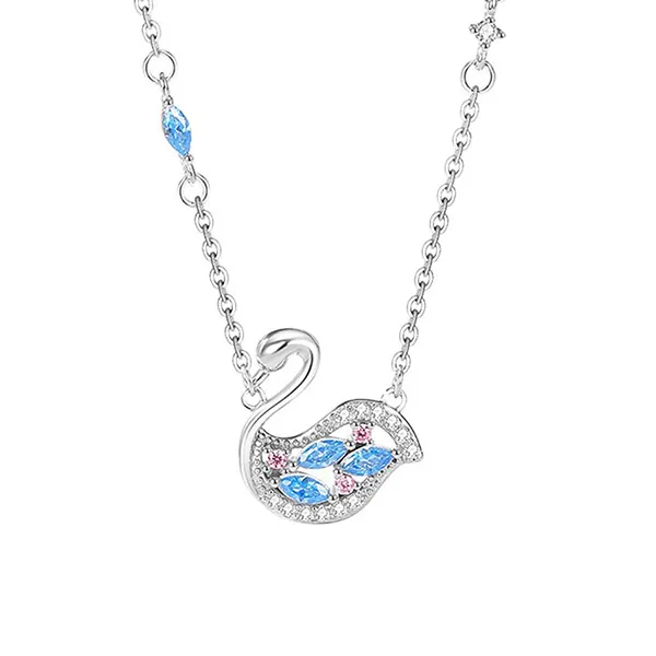 Dây Chuyền Nữ Lili Jewelry Đính Đá CZ Hình Thiên Nga Kiana LILI_106280 Màu Bạc