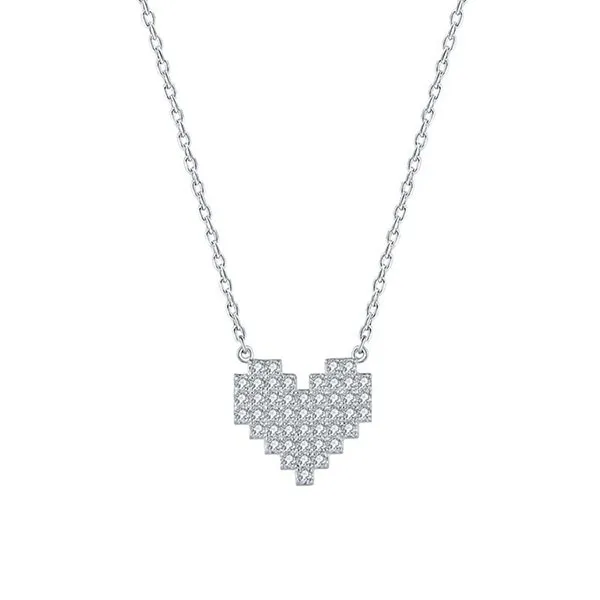 Dây Chuyền Nữ Lili Jewelry Đính Đá CZ Hình Trái Tim Abner LILI_852718 Màu Trắng