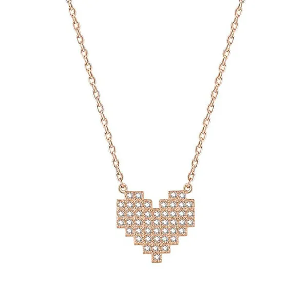 Dây Chuyền Nữ Lili Jewelry Đính Đá CZ Hình Trái Tim Abner LILI_852718 Màu Vàng Hồng