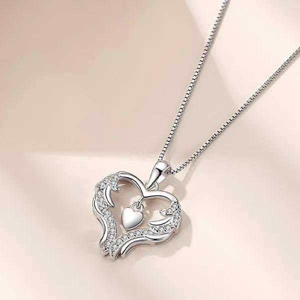 Dây Chuyền Nữ Lili Jewelry Đính Đá CZ Hình Trái Tim LILI_871848 Màu Bạc - Trang sức - Vua Hàng Hiệu