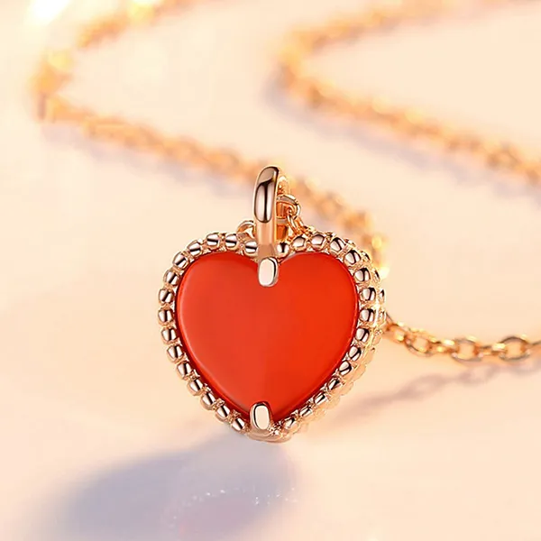 Dây Chuyền Nữ Lili Jewelry Đính Đá CZ Hình Trái Tim Zhuri LILI_098556 Màu Vàng Hồng