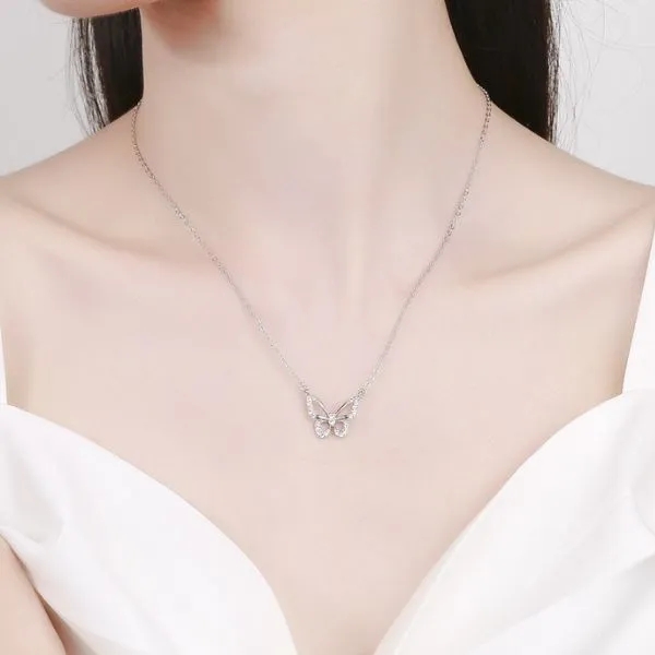 Dây Chuyền Nữ Lili Jewelry Đính Đá CZ Hồ Điệp LILI_766953 Màu Trắng