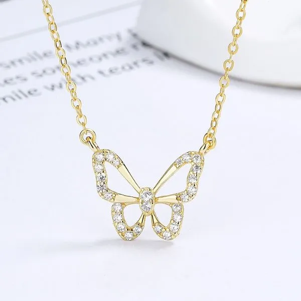 Dây Chuyền Nữ Lili Jewelry Đính Đá CZ Hồ Điệp LILI_766953 Màu Vàng Gold