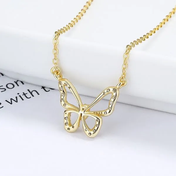 Dây Chuyền Nữ Lili Jewelry Đính Đá CZ Hồ Điệp LILI_766953 Màu Vàng Gold