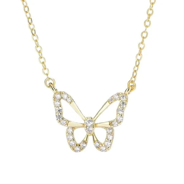 Dây Chuyền Nữ Lili Jewelry Đính Đá CZ Hồ Điệp LILI_766953 Màu Vàng Gold