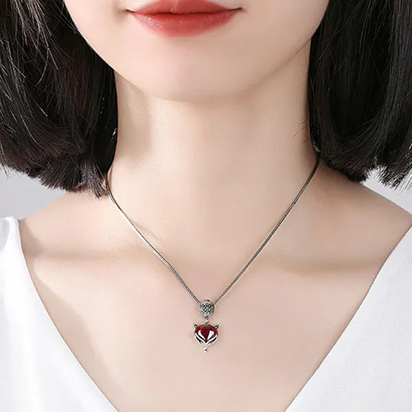 Dây Chuyền Nữ Lili Jewelry Đính Đá CZ Hồ Ly Phong Thủy LILI_658125 Màu Đỏ - Trang sức - Vua Hàng Hiệu