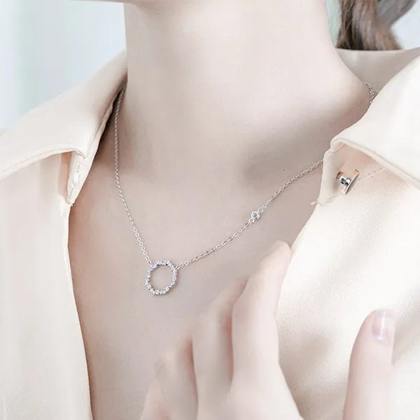 Dây Chuyền Nữ Lili Jewelry Đính Đá CZ Huyền Thoại Biển Xanh LILI_365221 Màu Bạc - Trang sức - Vua Hàng Hiệu