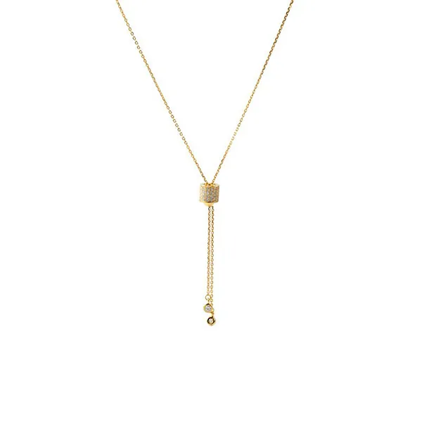 Dây Chuyền Nữ Lili Jewelry Đính Đá CZ Kiểu Nút Dây LILI_343623 Màu Vàng - Trang sức - Vua Hàng Hiệu