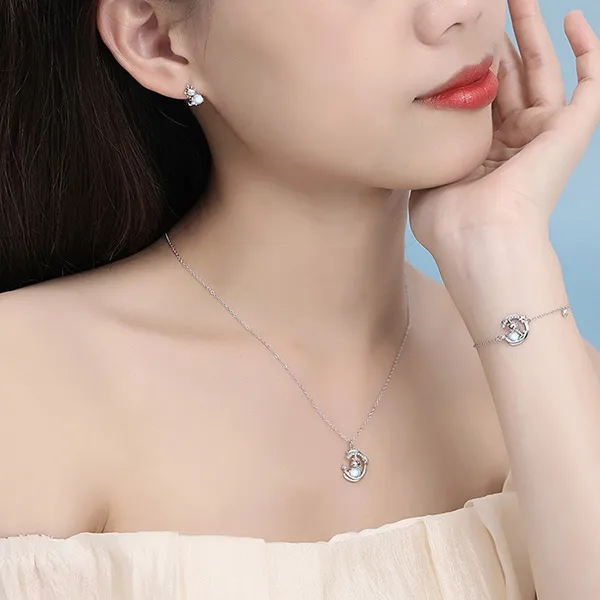 Dây Chuyền Nữ Lili Jewelry Đính Đá CZ Kỳ Lân Cute LILI_097754 Màu Bạc - Trang sức - Vua Hàng Hiệu