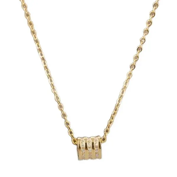 Dây Chuyền Nữ Lili Jewelry Đính Đá CZ Love Ya LILI_974648 Màu Vàng Gold