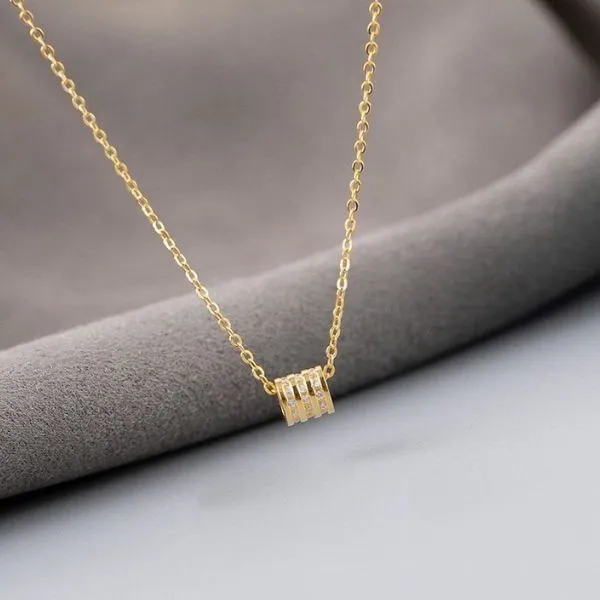 Dây Chuyền Nữ Lili Jewelry Đính Đá CZ Love Ya LILI_974648 Màu Vàng Gold