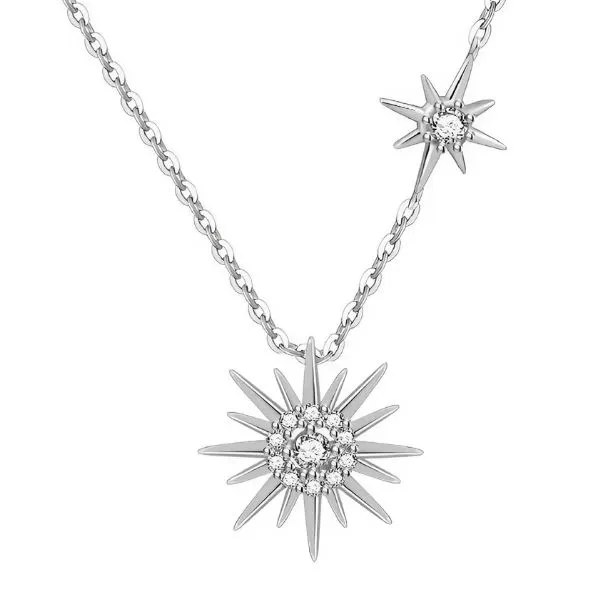 Dây Chuyền Nữ Lili Jewelry Đính Đá CZ Mạ Vàng Mặt Trời LILI_443965 Màu Trắng