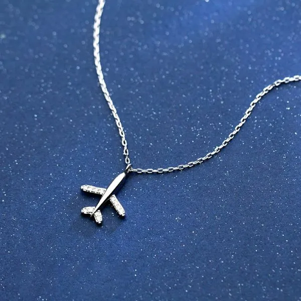 Dây Chuyền Nữ Lili Jewelry Đính Đá CZ Máy Bay Nhỏ Zahra LILI_073850 Màu Trắng - Trang sức - Vua Hàng Hiệu