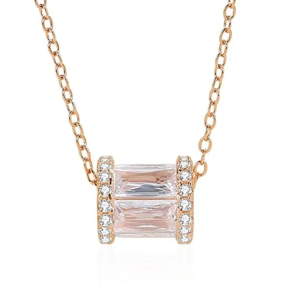 Dây Chuyền Nữ Lili Jewelry Đính Đá CZ Natalia LILI_125566 Màu Vàng Hồng