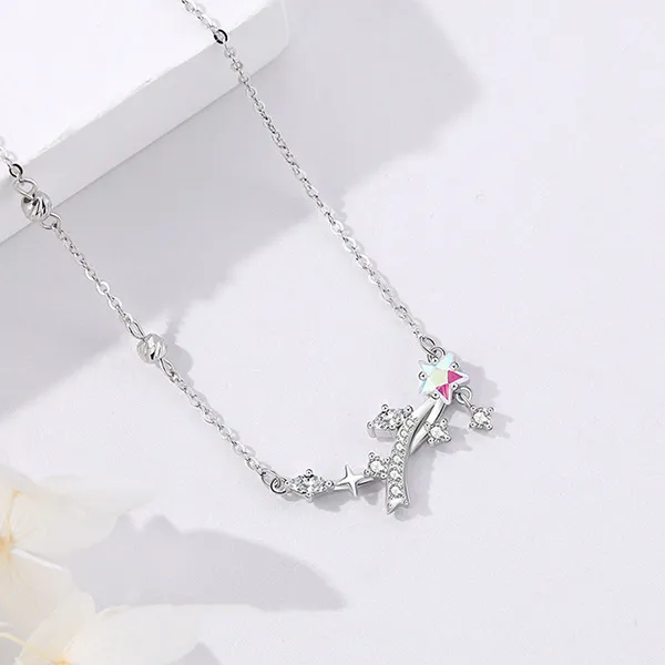 Dây Chuyền Nữ Lili Jewelry Đính Đá CZ Ngôi Sao Băng Annika LILI_098524 Màu Bạc