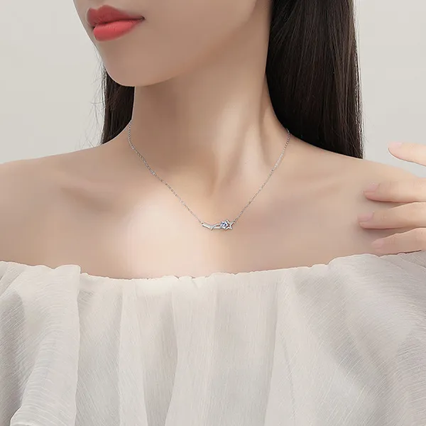 Dây Chuyền Nữ Lili Jewelry Đính Đá CZ Ngôi Sao Băng Brynleigh LILI_097682 Màu Bạc