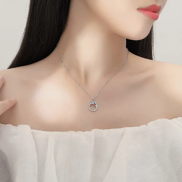 Dây Chuyền Nữ Lili Jewelry Đính Đá CZ Ngôi Sao Băng Olive LILI_131218 Màu Bạc
