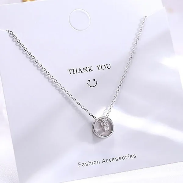 Dây Chuyền Nữ Lili Jewelry Đính Đá CZ Nhẫn Trong Nhẫn LILI_166799 Màu Trắng